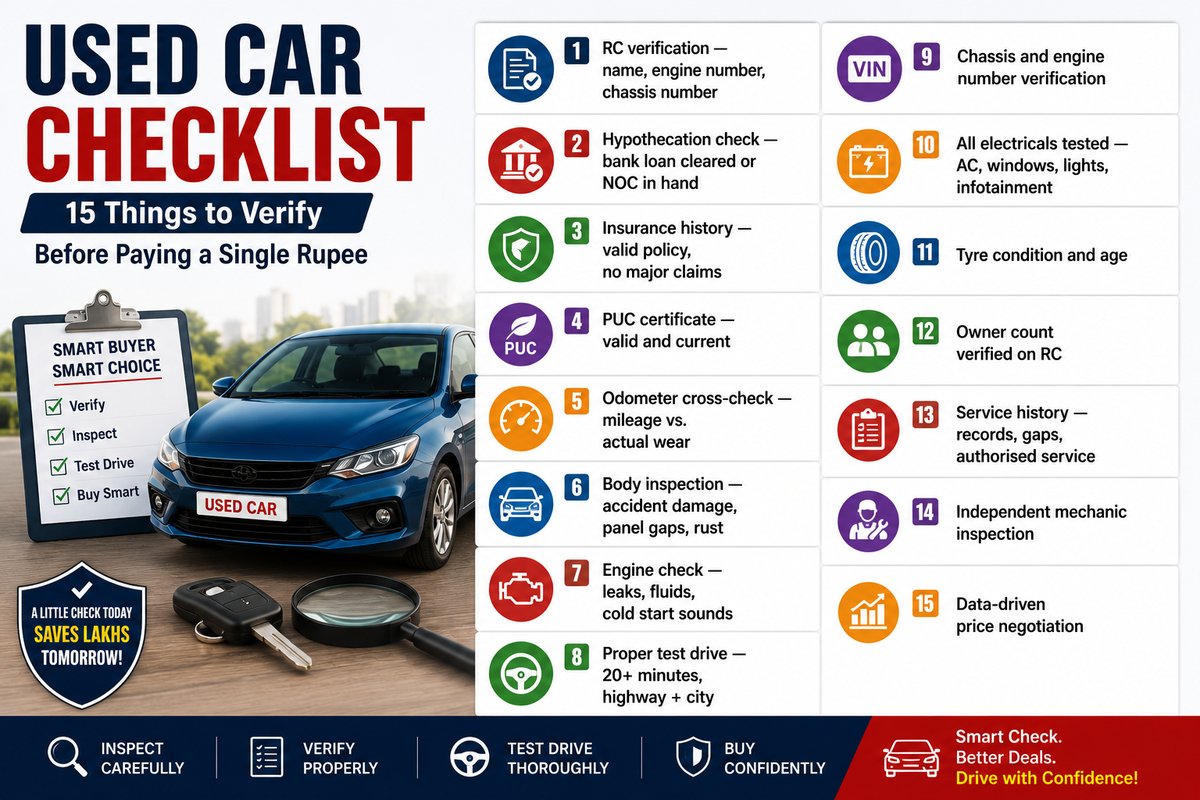Used Car Checklist: 15 Things to Verify Before Paying a Single Rupee